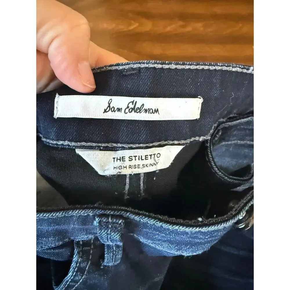 Lot of 2 Sam Edelman The Stiletto High Rise Skinny Jeans 29 Blue Stretch Casual